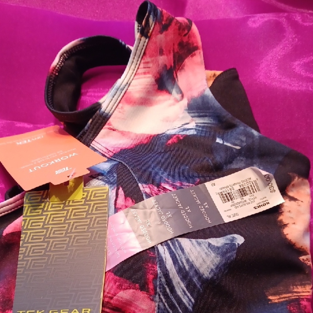 Tek Gear Abstract Pink and Black Tank Top